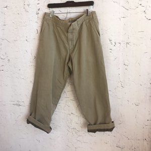 EDDIE BAUER  TAN FLANNEL LINED RELAXED PANTS 36